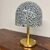 Vintage Murano Vistosi lamp from the 70s. Murrine glass and brass structure. Dimensions: H 50 cm, diameter 32 cm.