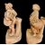 Coppia di sculture in terracotta raffigurante contadini.Firma Cav.G.Vaccaro.(1807-1889)Caltagirone.