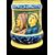 Boccale in maiolica con decoro a personaggi detti ‘cantori’.Manifattura Minghetti,Bologna.