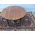 ROUND EXTENDABLE TABLE IN WALNUT, 19th CENTURY. L129xW131xH74 cm. Total extension 370 cm