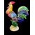 Large multicolored heavy glass rooster with gold inclusions. Aldo Nason for A.Ve.M, Murano