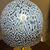 Vintage Murano Vistosi lamp from the 70s. Murrine glass and brass structure. Dimensions: H 50 cm, diameter 32 cm.