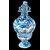 Grande vaso in maiolica  con manici serpentiformi e decoro a personaggi,putti e satiri su sfondo agreste stile Savona, manifattura Cantagalli Firenze.