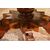 Antique English table with exotic taste from the 1800s, richly inlaid with animals and figures