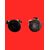 Pair of Moorish candle holders in black and lattimo glass. Fulvio Bianconi for Venini. Murano.