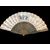 Fan in pierced and gilded tortoiseshell with paper sheet featuring watercolor prints with gallant scenes.