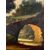 Italian painter (19th-20th century) - River landscape with woods and town.
