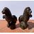 Pair of small bronze sculptures - Grotesque Lions. Italy, 18th-19th century.