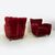 Pair of armchairs 1940 - burgundy velvet