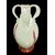 Pulegoso glass vase with four handles. Manufactured by Emanuel Beranek. Czech Republic.