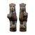 Pair of small bronze sculptures - Grotesque Lions. Italy, 18th-19th century.