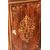 French Charles X style bedside table with marble top and inlays, 19th century