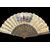 Fan in pierced and gilded tortoiseshell with paper sheet featuring watercolor prints with gallant scenes.