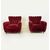 Pair of armchairs 1940 - burgundy velvet