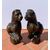Pair of small bronze sculptures - Grotesque Lions. Italy, 18th-19th century.