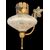 Heavy glass wall lamp with bubble inclusions, milk glass, and gold leaf. Salviati manufacture. Murano.