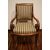 Beautiful French mahogany armchair from the 1800s, Directoire style, with striped fabric.