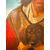 Olio su tela, ragazza e cagnolino 1987 Giancarlo Pignataro, 98x82cm