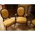 Antique French living room from the 1800s, Louis XVI style, 5 pieces with rich mercury-gilded bronze applications.