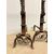 Antica coppia di alari in ferro battuto e bronzo XVII sec, 74x22x44cm