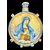 Majolica pilgrim flask with depiction of Saint Anthony of Padua and Madonna. Castelli d'Abruzzo, Gentilì workshop.