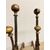Antica coppia di alari in ferro battuto e bronzo XVII sec, 74x22x44cm