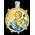 Majolica pilgrim flask with depiction of Saint Anthony of Padua and Madonna. Castelli d'Abruzzo, Gentilì workshop.