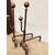 Antica coppia di alari in ferro battuto e bronzo XVII sec, 74x22x44cm