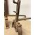 Antica coppia di alari in ferro battuto e bronzo XVII sec, 74x22x44cm