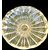 Polylobed centerpiece vase with bubble inclusions and gold leaf. Fratelli Toso, Murano.