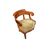 French Empire Style Armchair from the 1800s, Mahogany Writing Chair