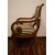 Beautiful French mahogany armchair from the 1800s, Directoire style, with striped fabric.