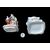 Figurative porcelain veilleuse with lady and floral decoration. France