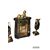 Art Deco style marble table clock triptych with 2 vases from the early 1900s