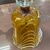 Antique large glass bell, 19th century, yellow and white. Dimensions: H 35 cm, diameter 15 cm.