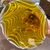 Antique large glass bell, 19th century, yellow and white. Dimensions: H 35 cm, diameter 15 cm.