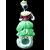 Polychrome porcelain veilleuse-teapoy depicting a lady with watering can. France