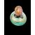 Submerged glass duck with gold leaf inclusions. LIP Murano signature.