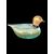 Submerged glass duck with gold leaf inclusions. LIP Murano signature.