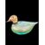 Submerged glass duck with gold leaf inclusions. LIP Murano signature.