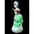 Polychrome porcelain veilleuse-teapoy depicting a lady with watering can. France