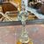 Antique large glass bell, 19th century, yellow and white. Dimensions: H 35 cm, diameter 15 cm.