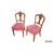 Set of 4 walnut wood chairs with carvings, 19th century, Victorian style