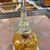Antique large glass bell, 19th century, yellow and white. Dimensions: H 35 cm, diameter 15 cm.