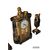 Art Deco style marble table clock triptych with 2 vases from the early 1900s