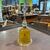 Antique large glass bell, 19th century, yellow and white. Dimensions: H 35 cm, diameter 15 cm.