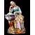 Figurative porcelain veilleuse with lady and floral decoration. France