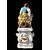 Figurative porcelain veilleuse with lady and floral decoration. France