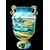 Vaso in maiolica con manici a serpente e decoro istoriato.Manifattura Cantagalli.Firenze.