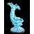 Majolica lamp depicting a mythological fish decorated in turquoise monochrome. Cantagalli Manufacture, Florence.